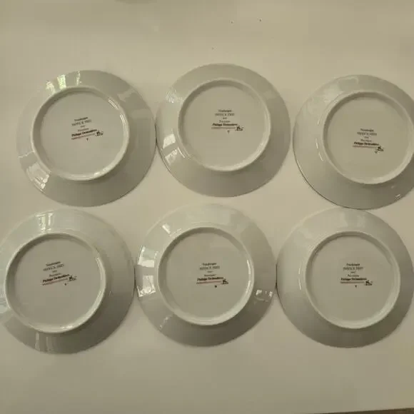 VTG Philippe Deshoulieres Grape Harvest Limoges Cocktail Canape Plates- Set of 6 - Picture 4 of 6